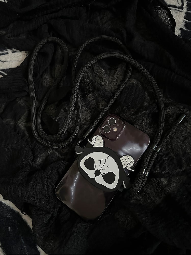 Back Mobile White Clip Grim Reaper and Black Gothic Phone