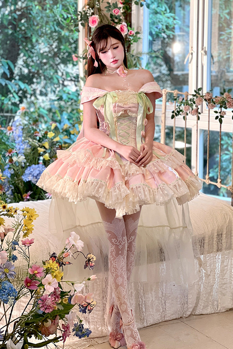 Tulip Love Song Princess Dress with Boat Neck & Ruffles