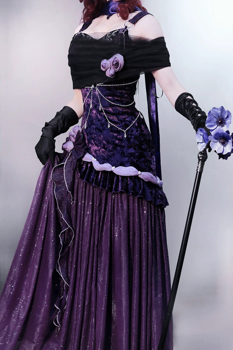 Purple Embroidery Lace Vintage Elegant Lolita JSK Dress