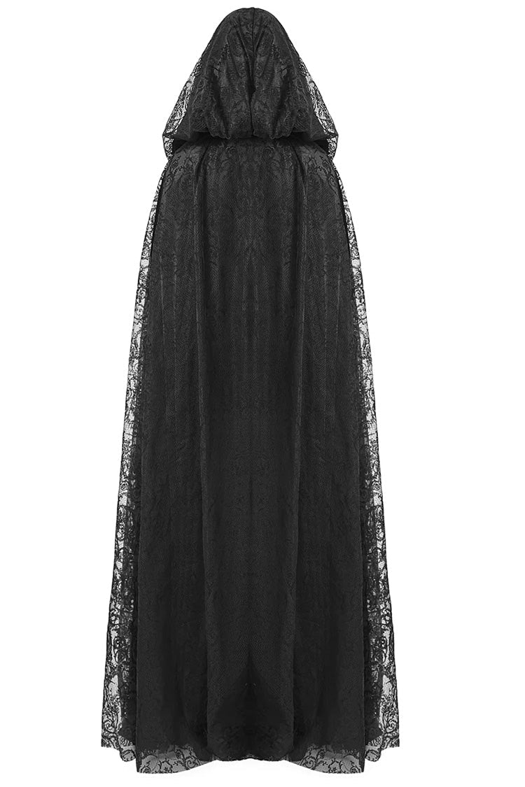 Women's Gothic Hooded Cloak Cape Long Coat with Hollow Design