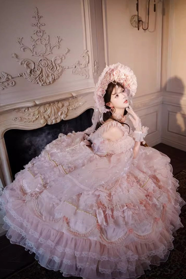 Runaway Princess Plus Size JSK with Hanayome Print & Pearls
