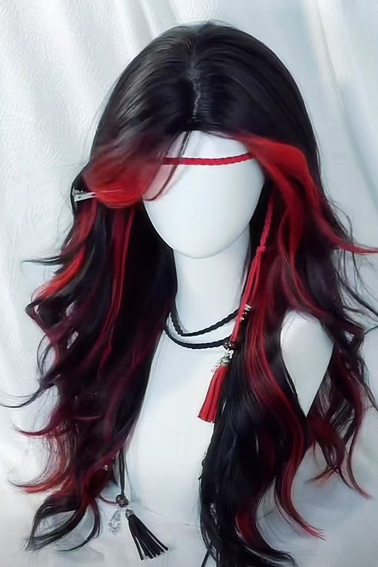Scarlet Ebony Ombre Curly Gothic Sweet Lolita Hairpiece