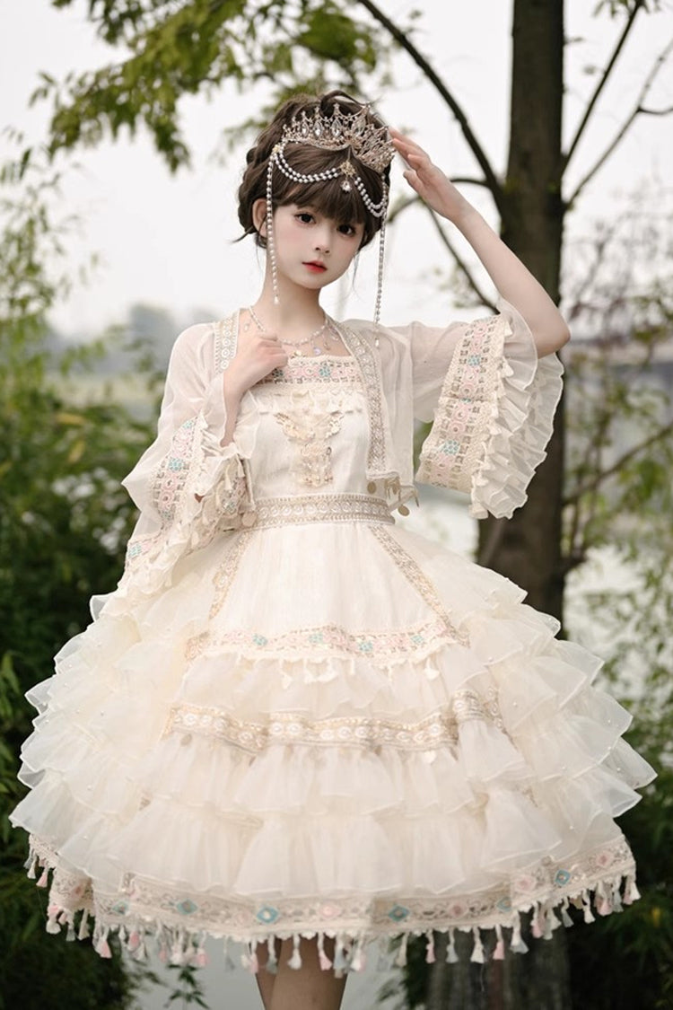 Miao Girl Chiffon Bowknot Skirt Set