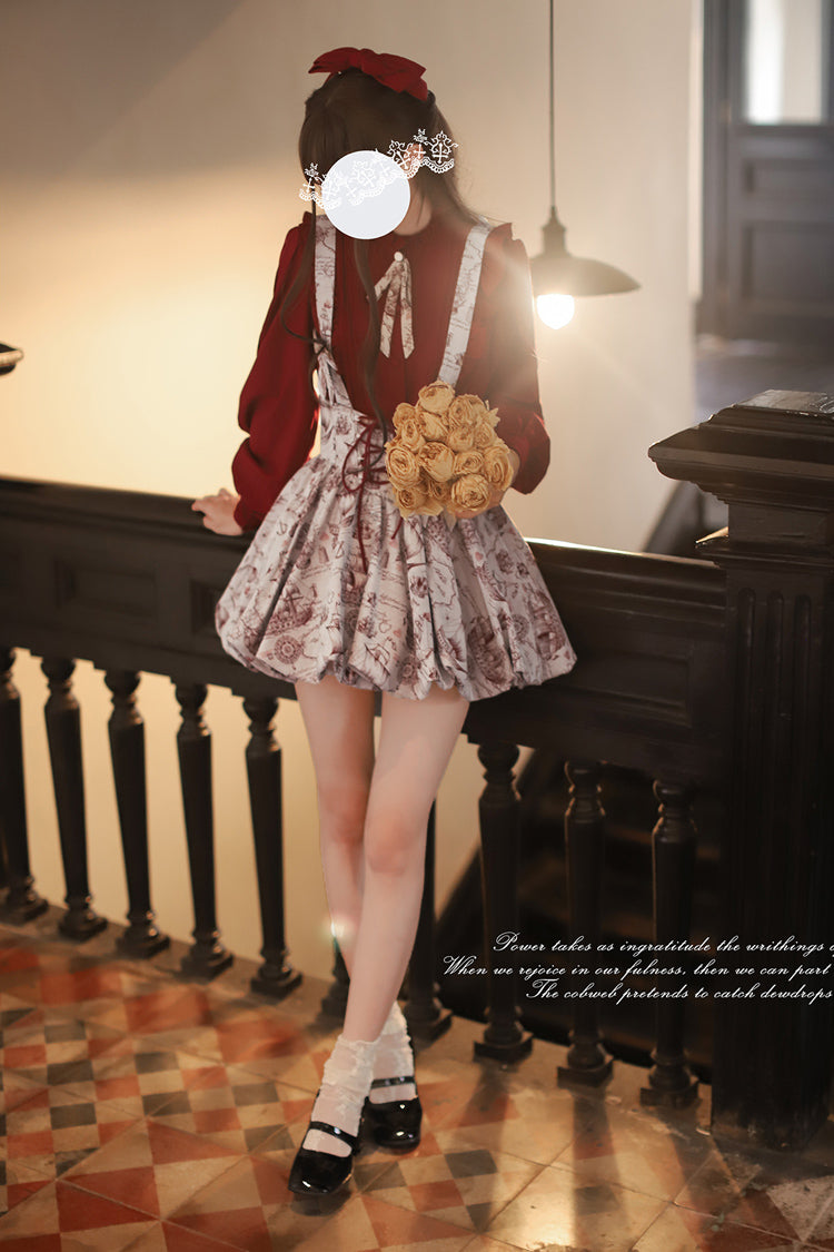 Elise Print Lace-Up Sweet Skirt