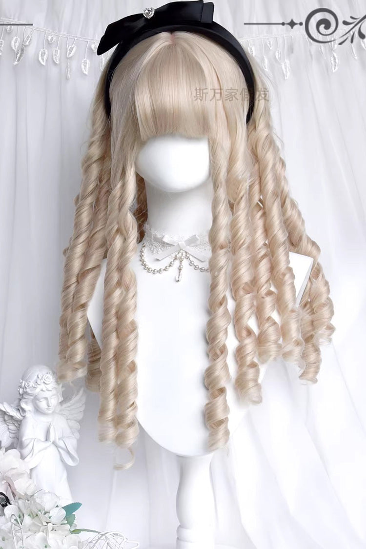 Elegant Mid-Length Curly Roman Palace Wig in 3 Shades - Curio Cottage