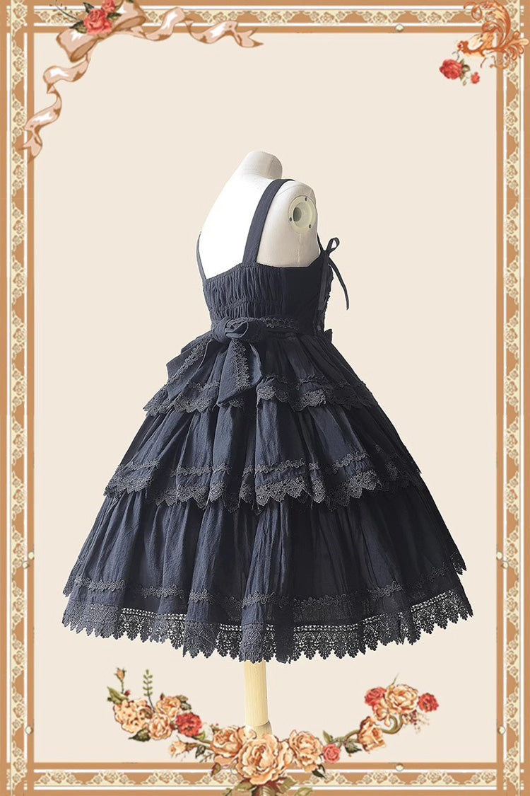 Three-Tier Sleeveless Ribbon Sweet Lolita Cake Dress