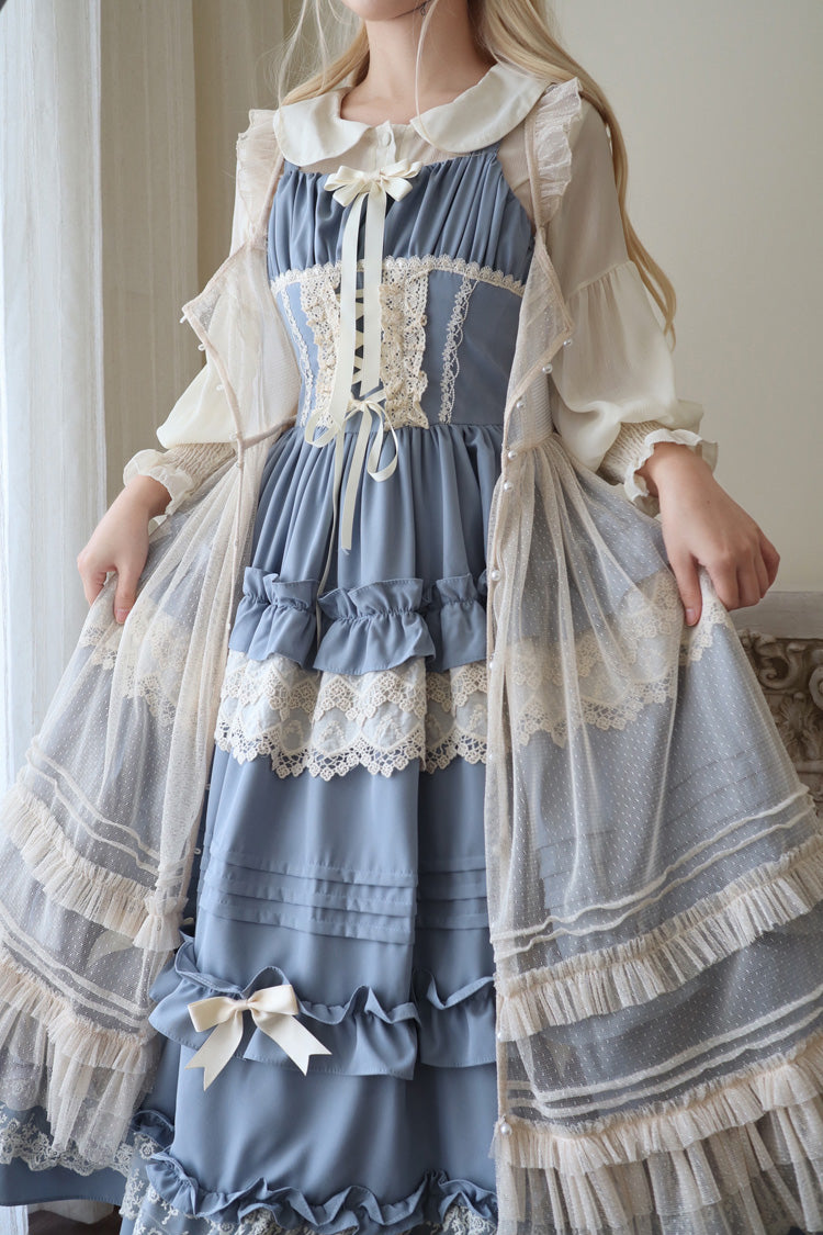 Lillian Ruffle Bow Lace Sweet Lolita Jsk Dress 4 Colors