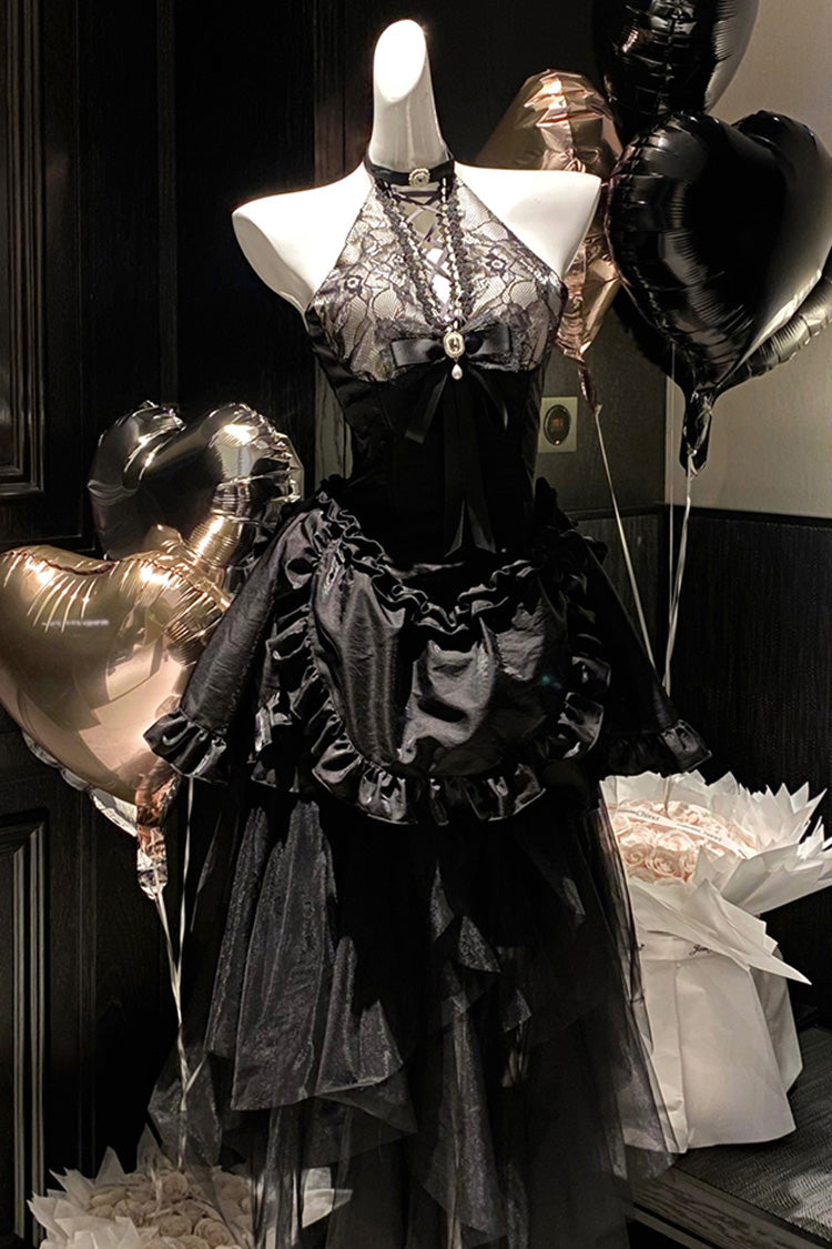 Gothic Lace Two-Piece Skirt Set