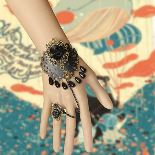 Antique Floral Pearl Gothic Band Bracelet