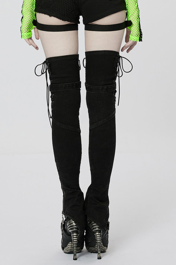 Steampunk Ghost Claw Zipper Slim Irregular Leg Warmers