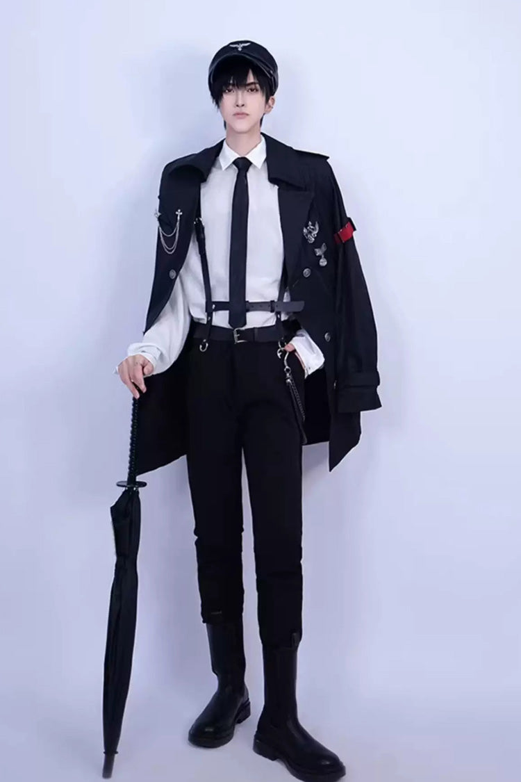 Elegant Gothic Military Long-Sleeve Coat with Ouji Style