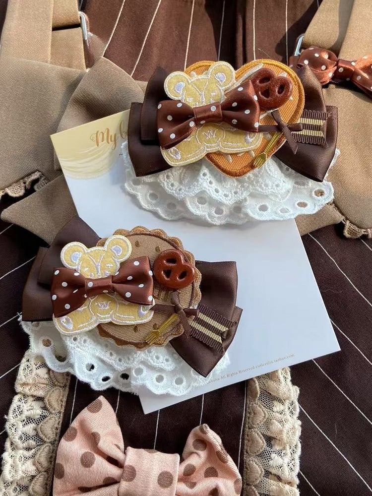 Bowknot Cookie Options Applique Bear 2 Hairclip