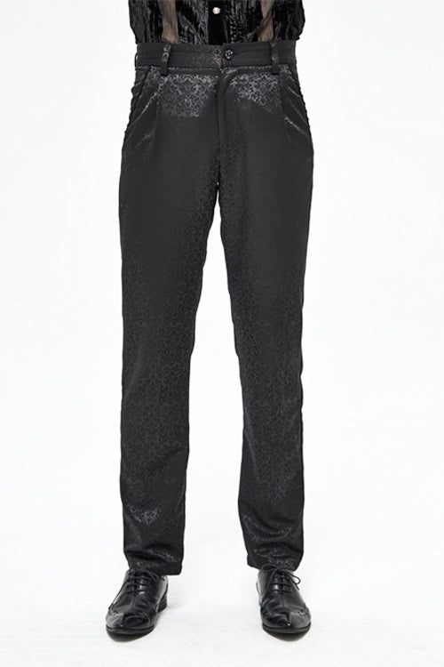 Men's Gothic Pants with Jacquard, Diagonal Pocket and Dimensional Webbing