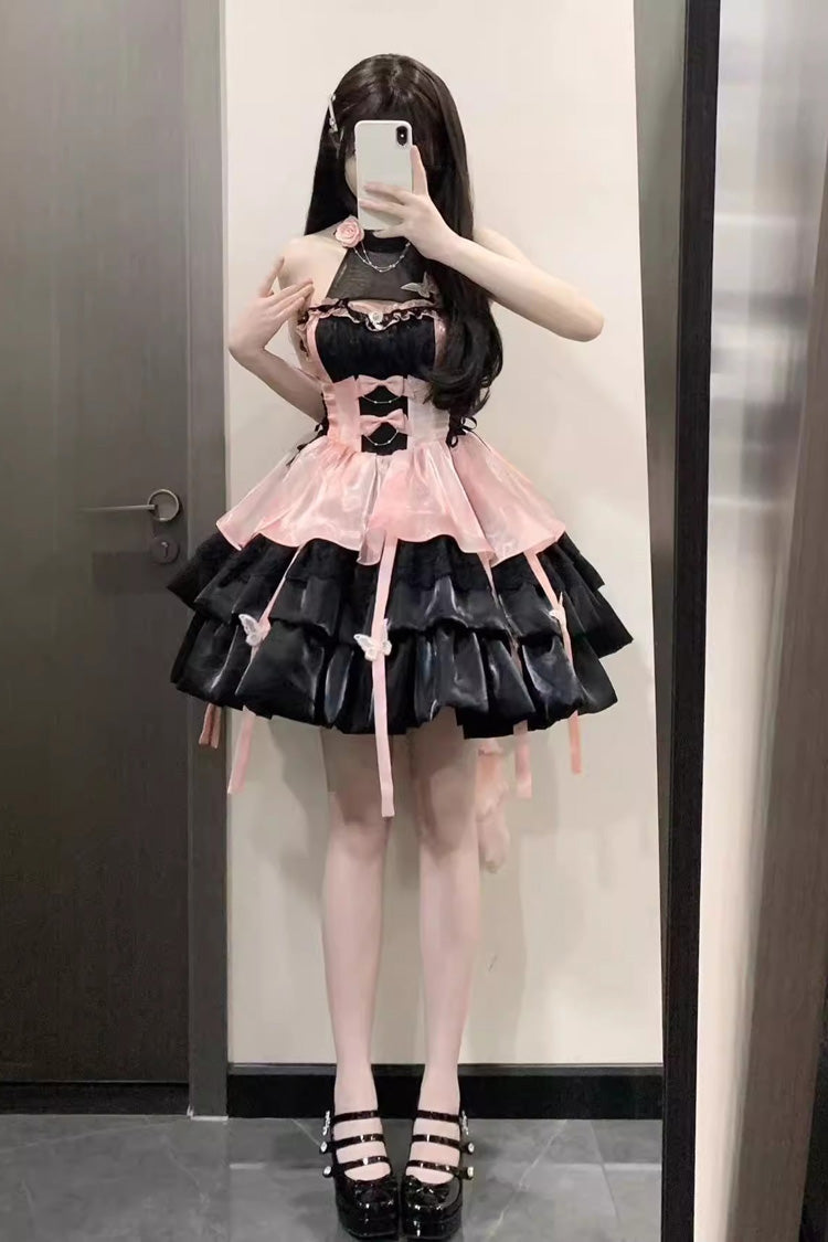 Sleeveless Sweet Elegant Princess Lolita Multi-Layer Ruffle Dress 3 Colors
