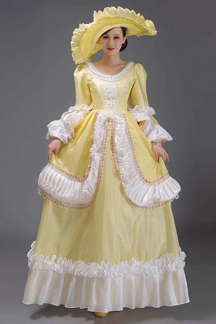 Multi-Layer Victorian Gown with Ruffled Sleeves - Classic