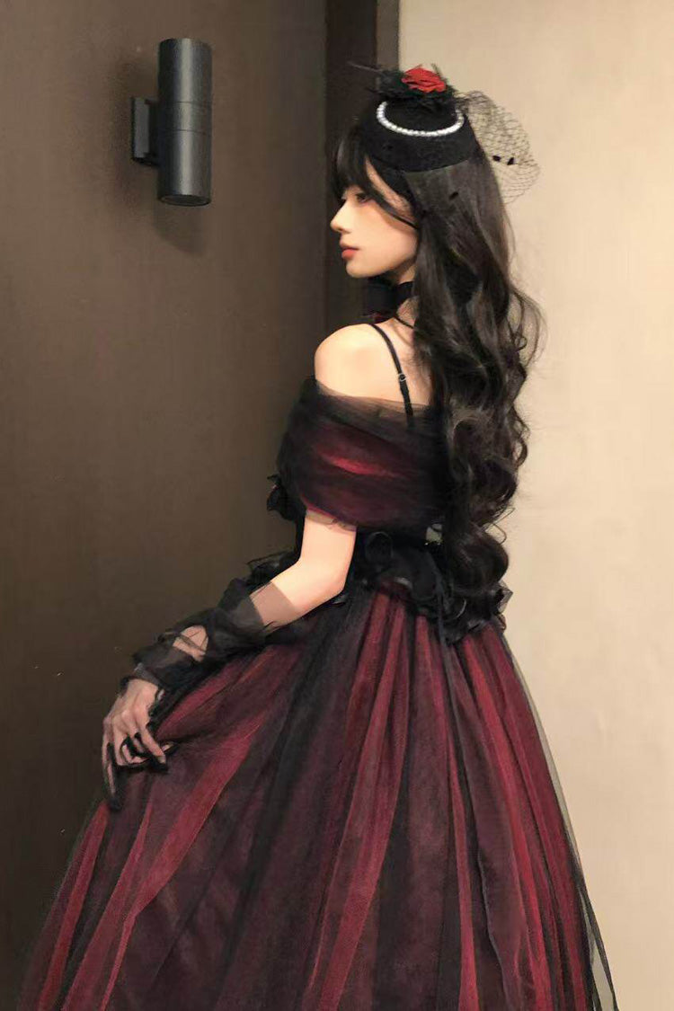 Off Shoulder Ruffled Gothic Lolita Dress
