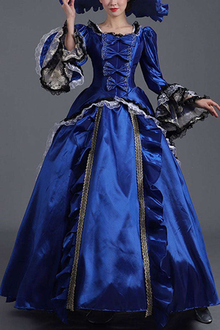 Victorian Prom Dress with Trumpet Sleeves and Bowknot - High Waist