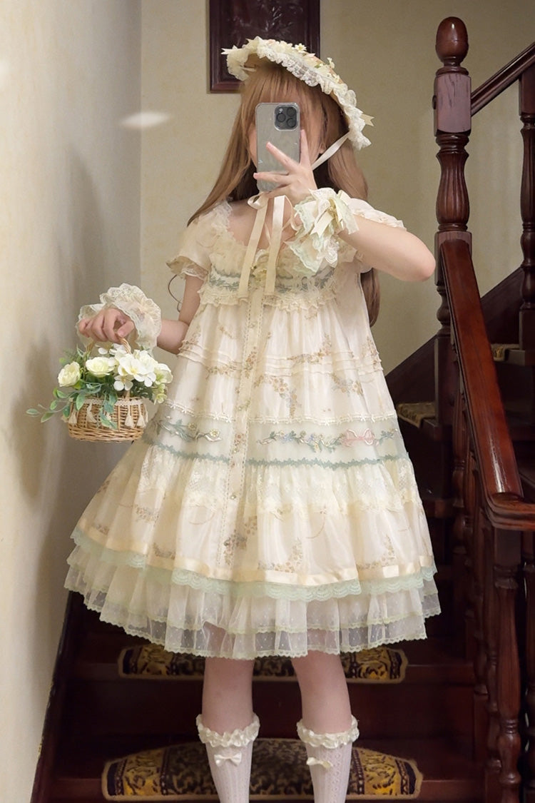 Princess Lolita Dress with Hollow Embroidery and Lace
