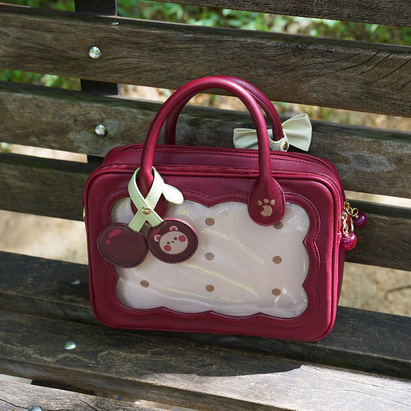 Cute Bow Cherry Bear Cross Bag