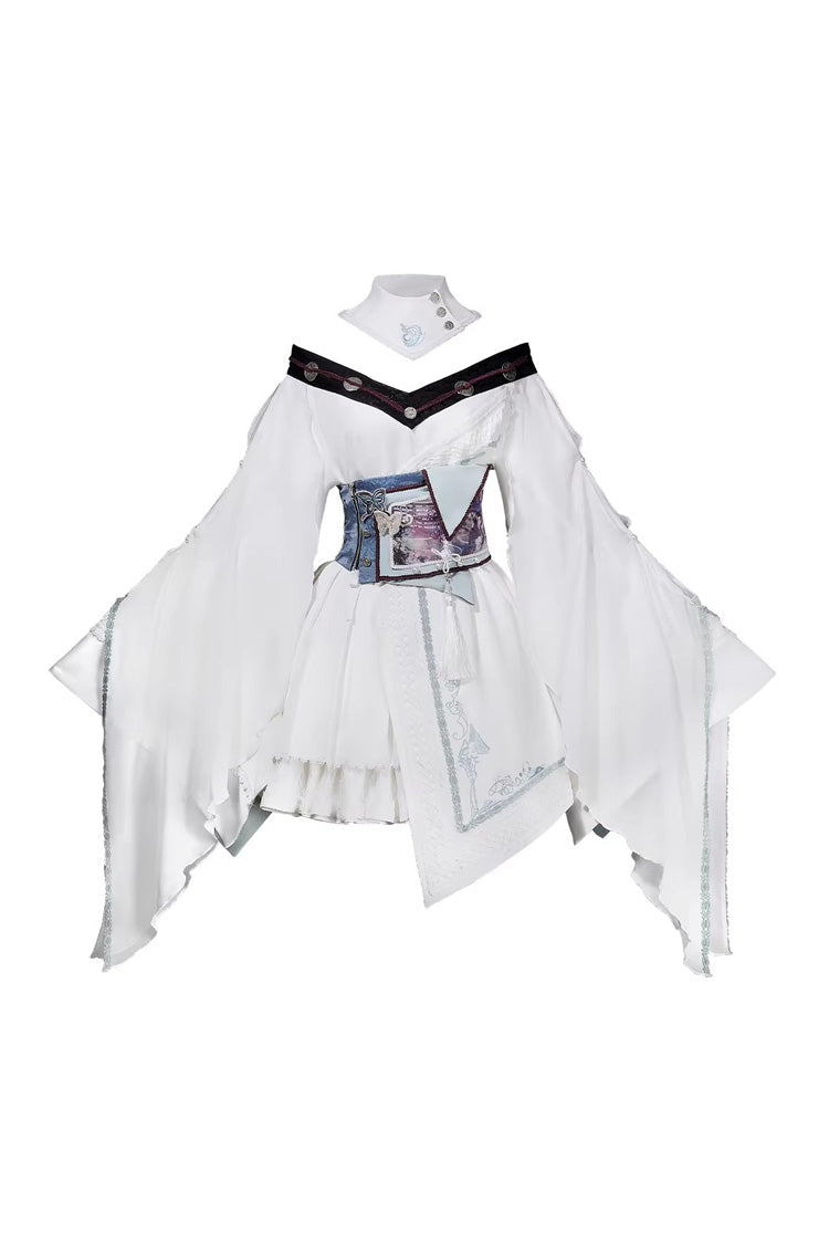 Long Sleeves Ruffled Embroidered Asymmetric Chinese Style Gothic Lolita Dress - Dragon’s Breath Valley