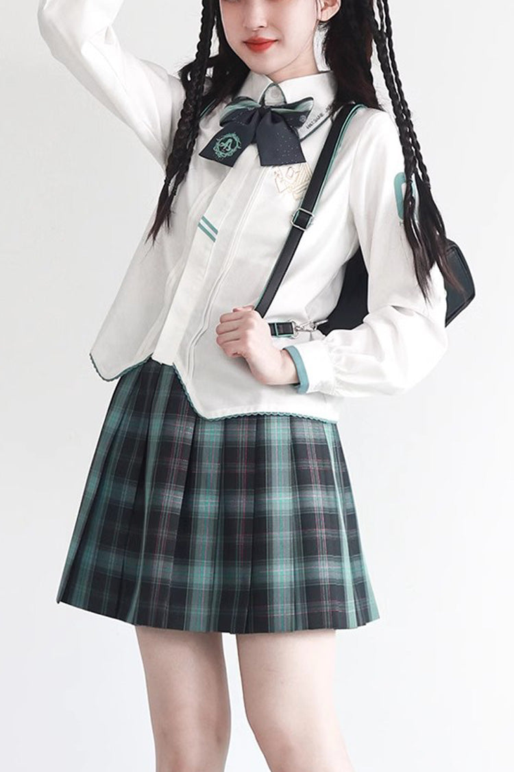 Plaid Print Japanese School Pleated Skirt - Sweet Style