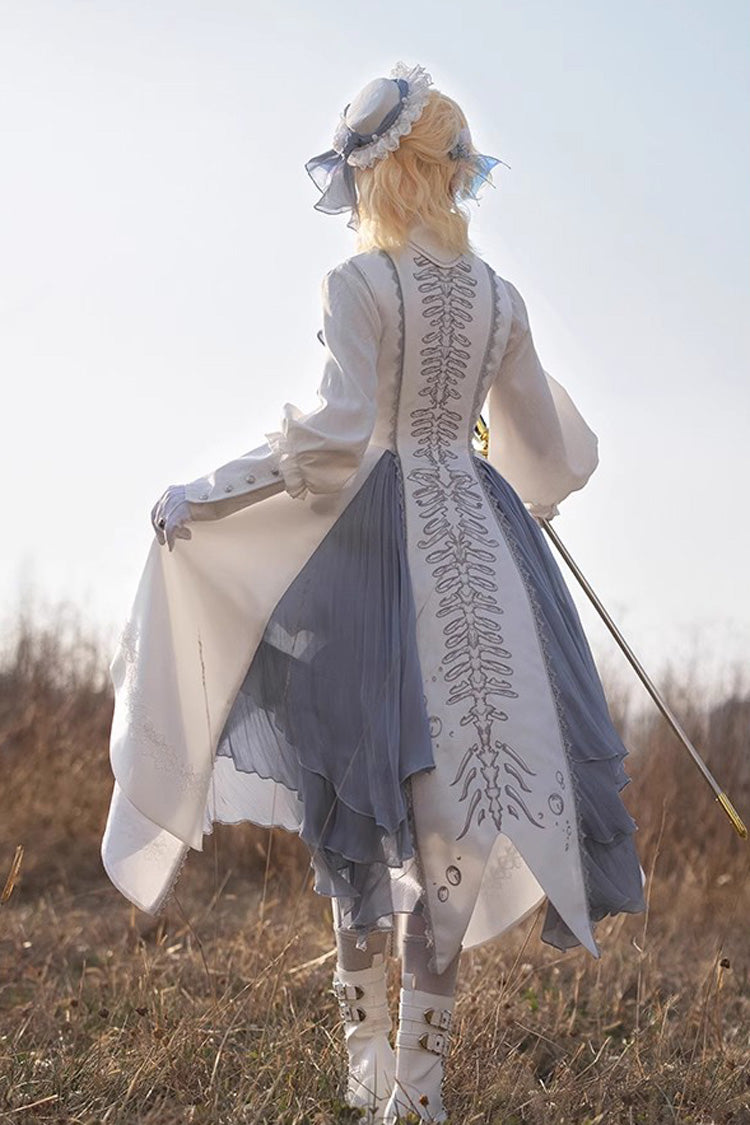 Ivory Mermaid Bone Embroidery Dapper Ouji Style Waistcoat