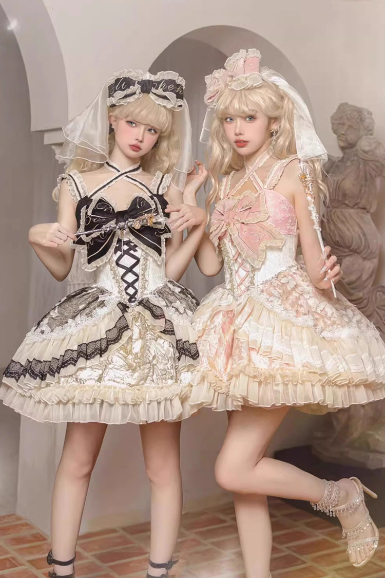 Gilded & Onyx Floral Bow Cardigan Lace Sweet Lolita Dress