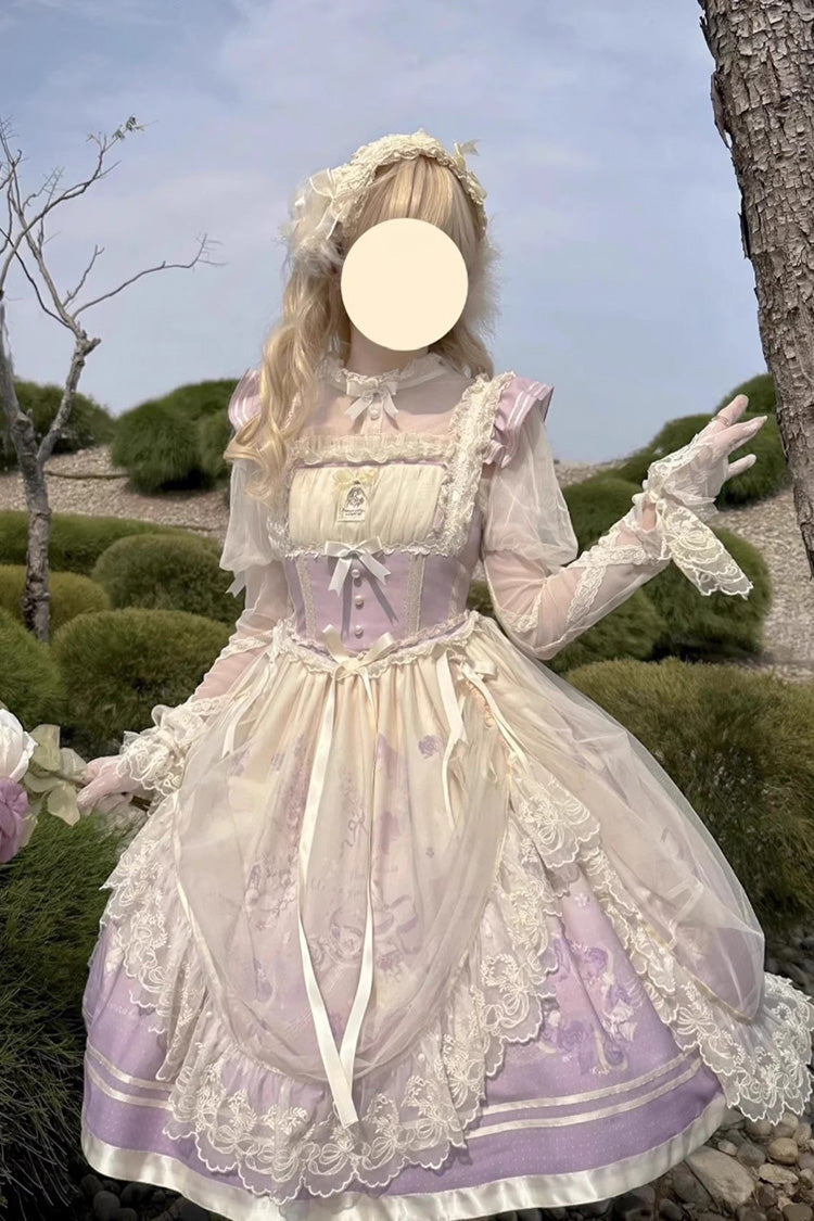 Dream Doll Sweet Lolita Ballet Rabbit Print Jsk Dress 2 Colors