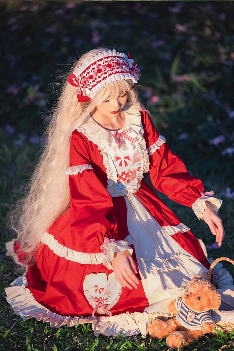 Sweet Lolita Cardigan with Bowknot and Ruffle Print