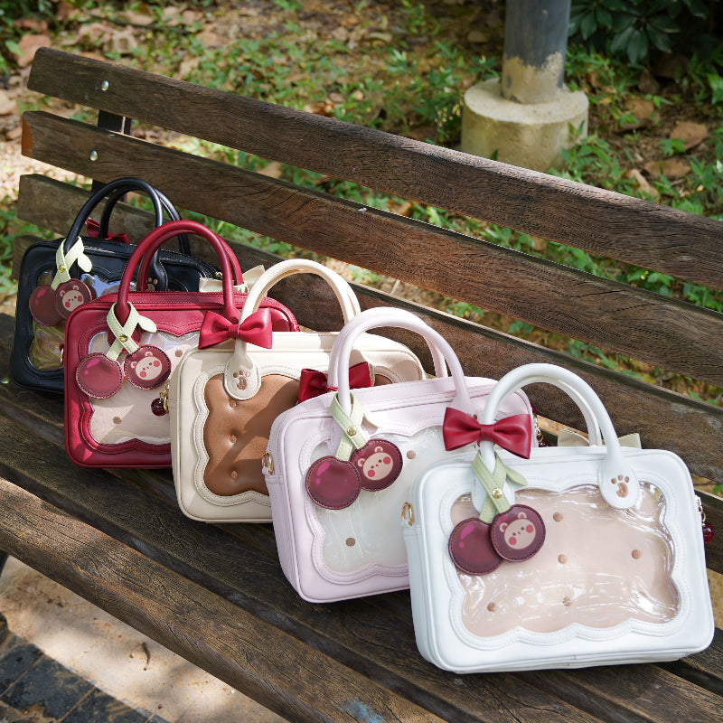 Cute Bow Cherry Bear Cross Bag