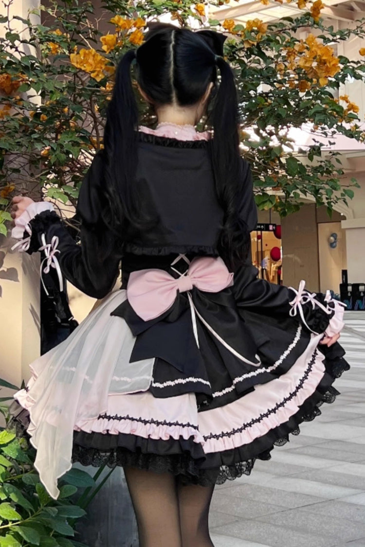 Shadow Rose Gothic Lolita Sleeveless Multi-Layer Ruffle Bowknot Jsk Dress 5 Colors