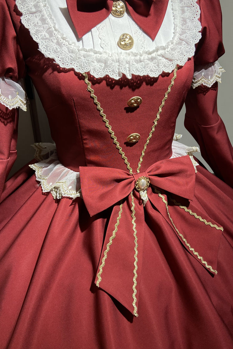Long Sleeves Ruffled Bow Sweet Lolita Dress - Miss Flando of the New Year