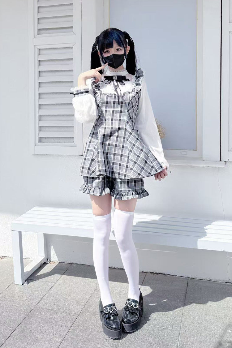 First Love Contract Bow-Trim Lace Gothic Streetwear Dress Ensemble with Four Variations