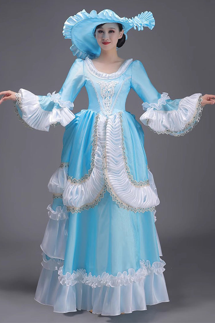Multi-Layer Victorian Gown with Ruffled Sleeves - Classic