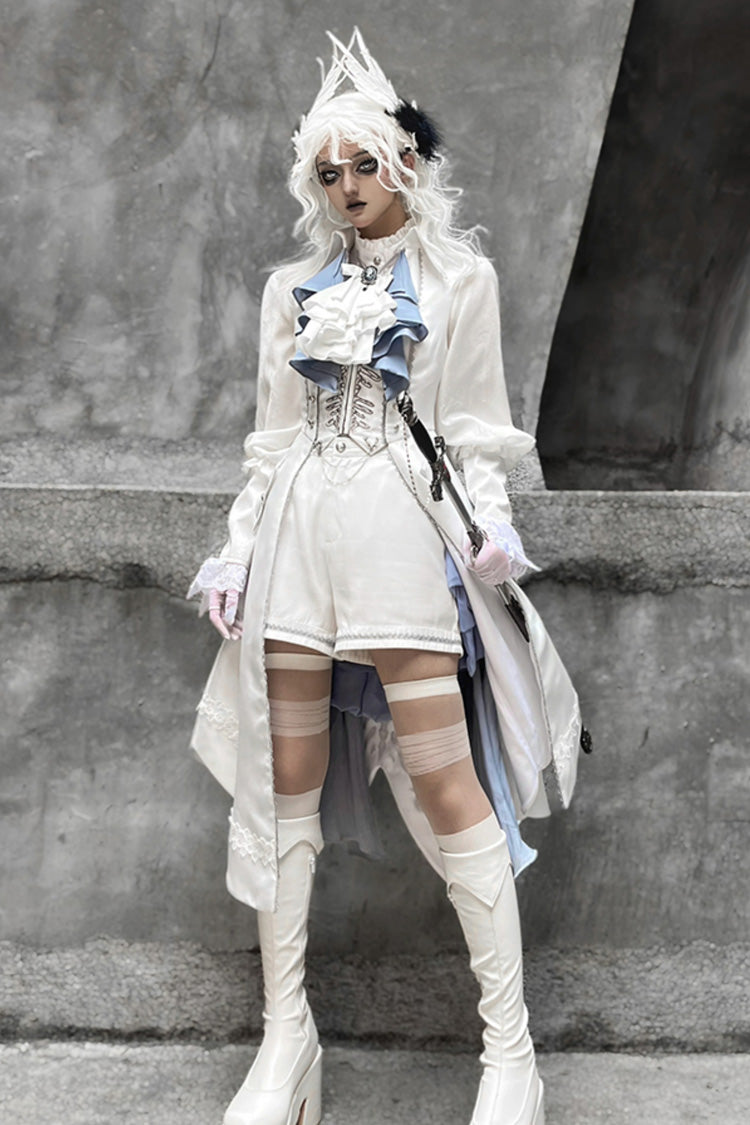 Ivory Mermaid Bone Embroidery Dapper Ouji Style Waistcoat