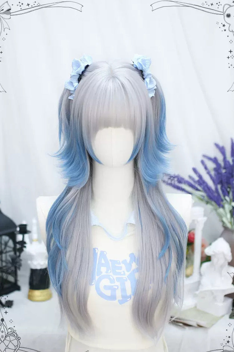 Natural Long Curly Sweet Lolita Wig in Blue-Grey