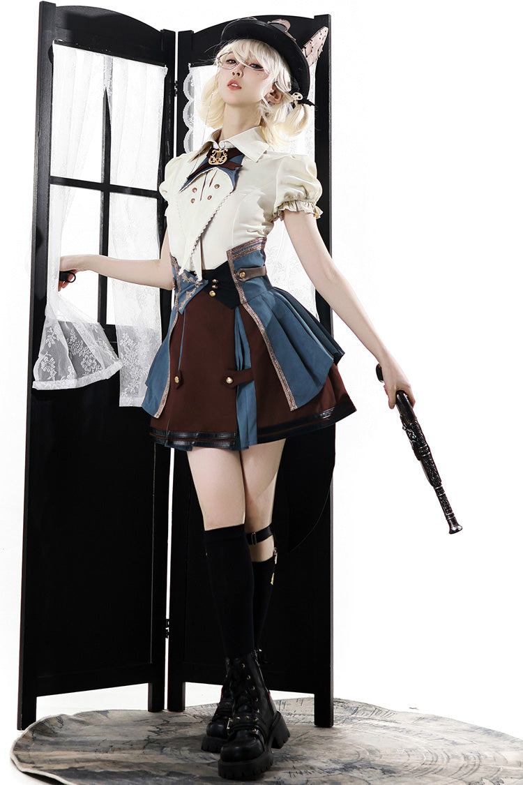 Fairy Town Train Conductor British Academic Embroidered Punk Lolita Skirt Set