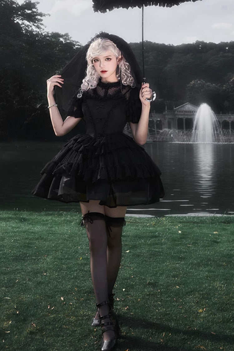 Gothic Lolita Drawstring JSK with Ruffle Details