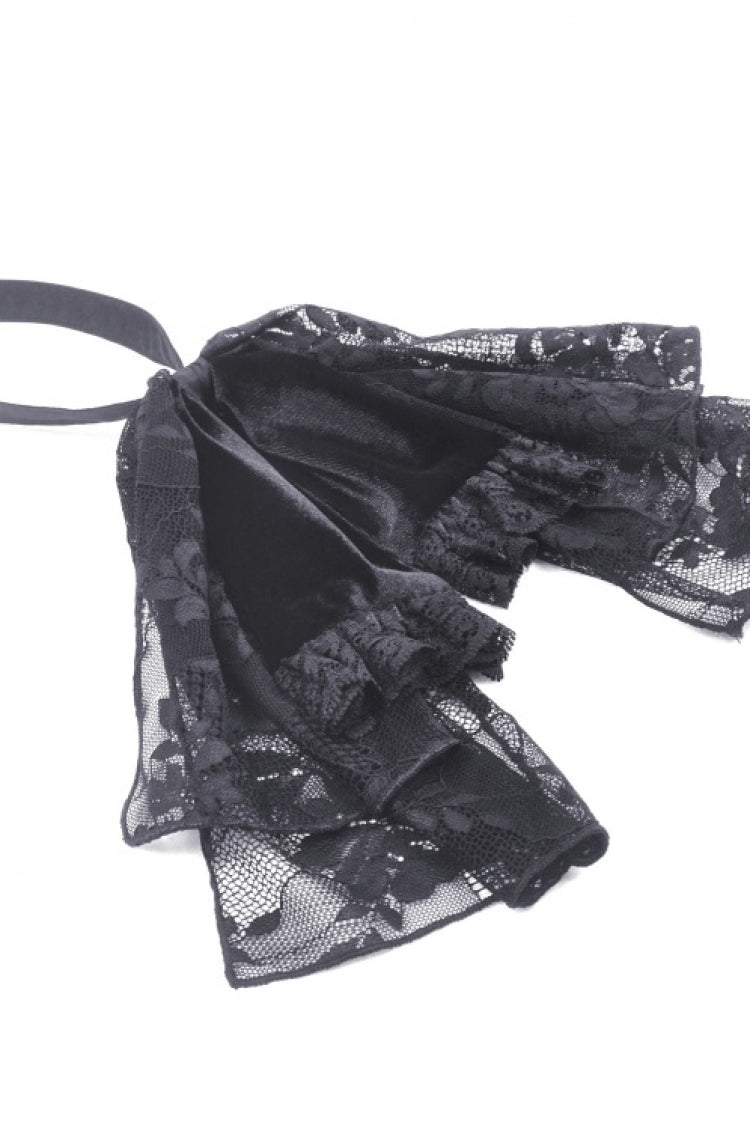 Gothic Dress with Lantern Sleeves and Necktie