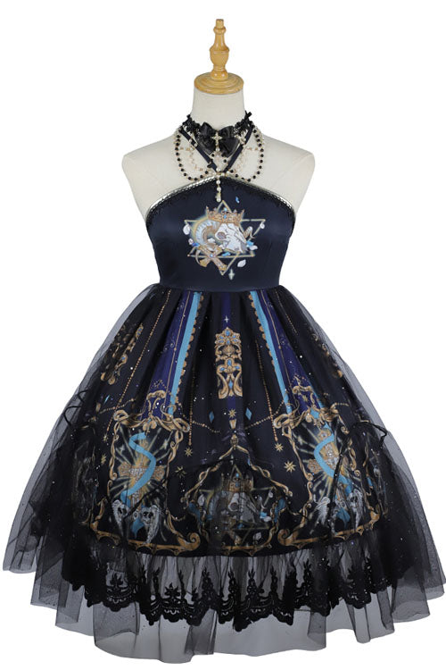 Gothic Lace Ruffle Strapless Lolita JSK Dress