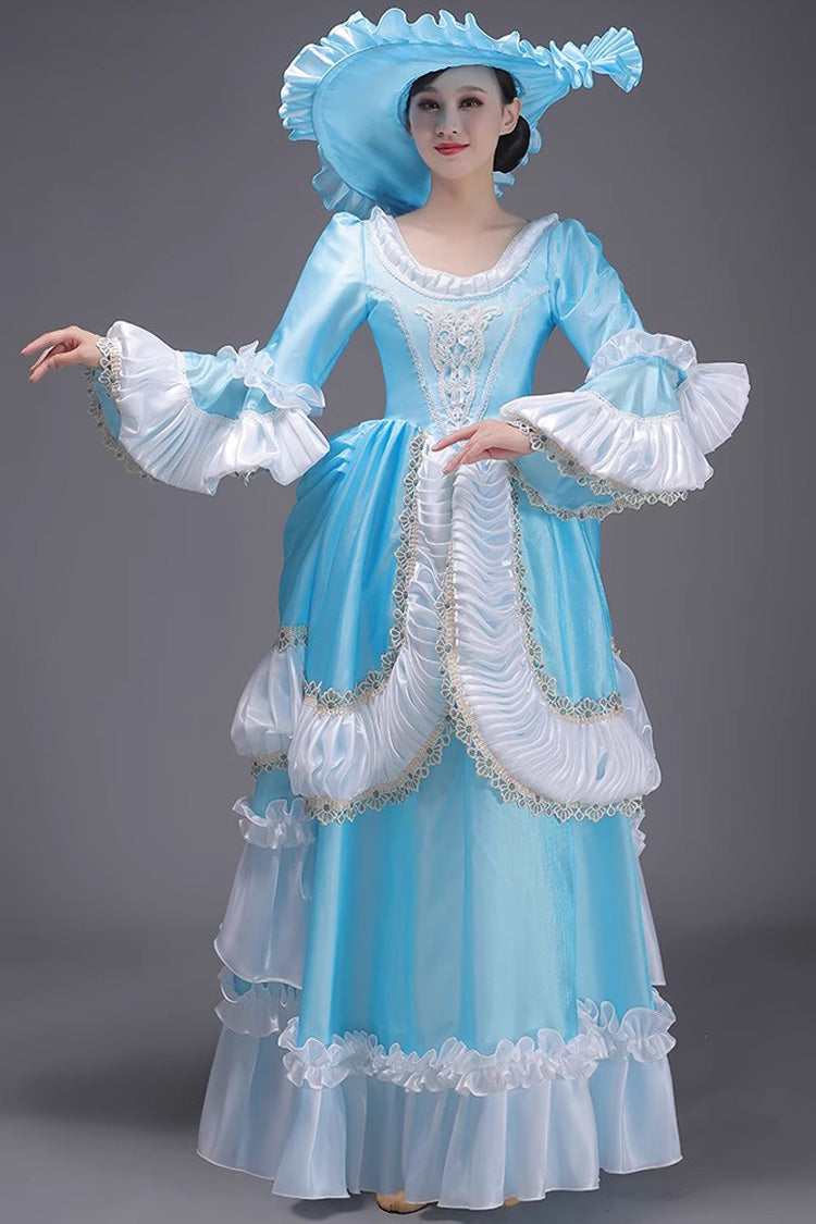 Multi-Layer Victorian Gown with Ruffled Sleeves - Classic