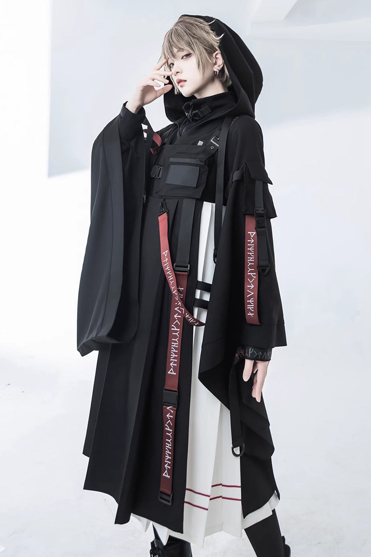 Gothic Hooded Cardigan with Blade Accents