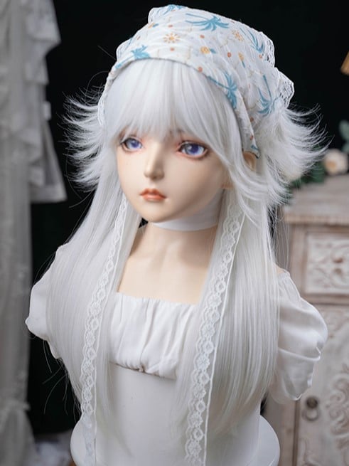 With Full Length 64CM Bangs Wig White