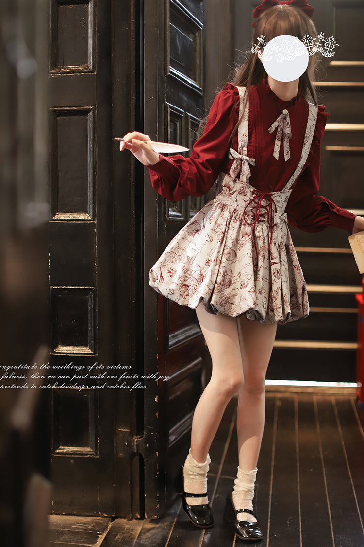 Elise Print Lace-Up Sweet Skirt