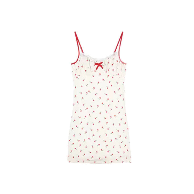 Red Sweater White Cherries Dress Outfit ON965 MK Kawaii Store