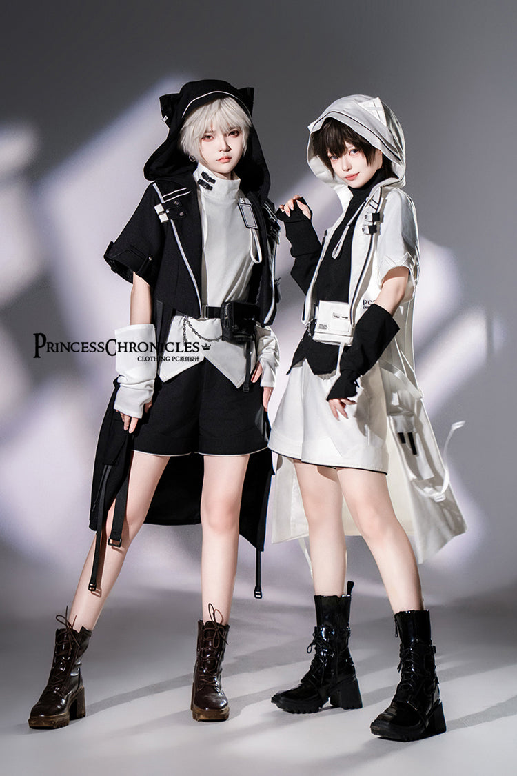 Cat Ear Coat in Black Ouji Prince Fashion with Functional Details
