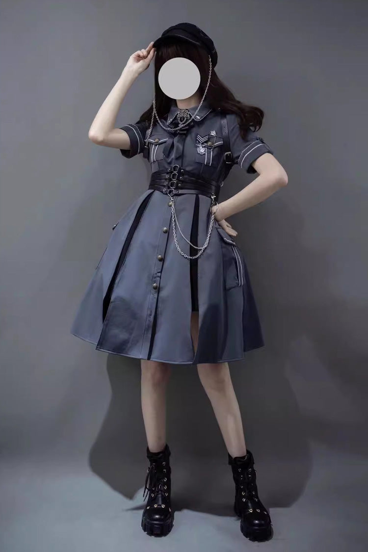 Evil Python 2.0 Short Sleeve Gothic Military Handsome Dress