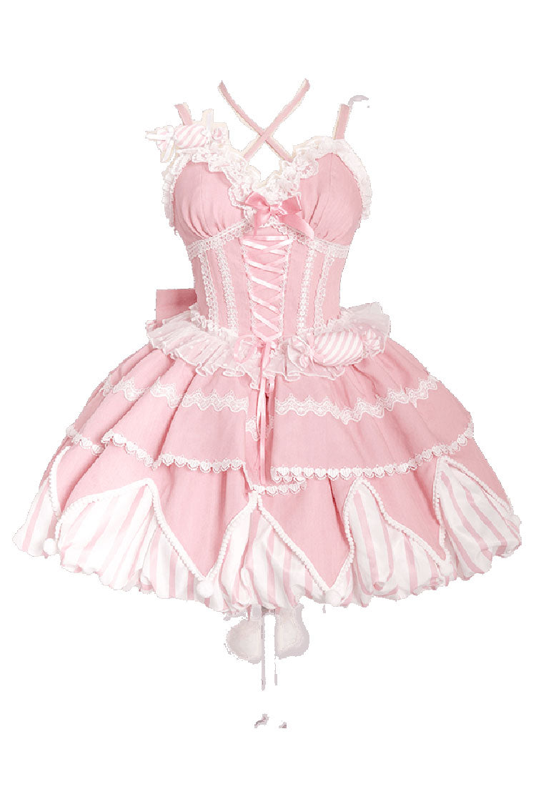 Sweetheart Gummies Sweet Lolita Sleeveless Multi-Layer Bowknot Jsk Dress 3 Colors