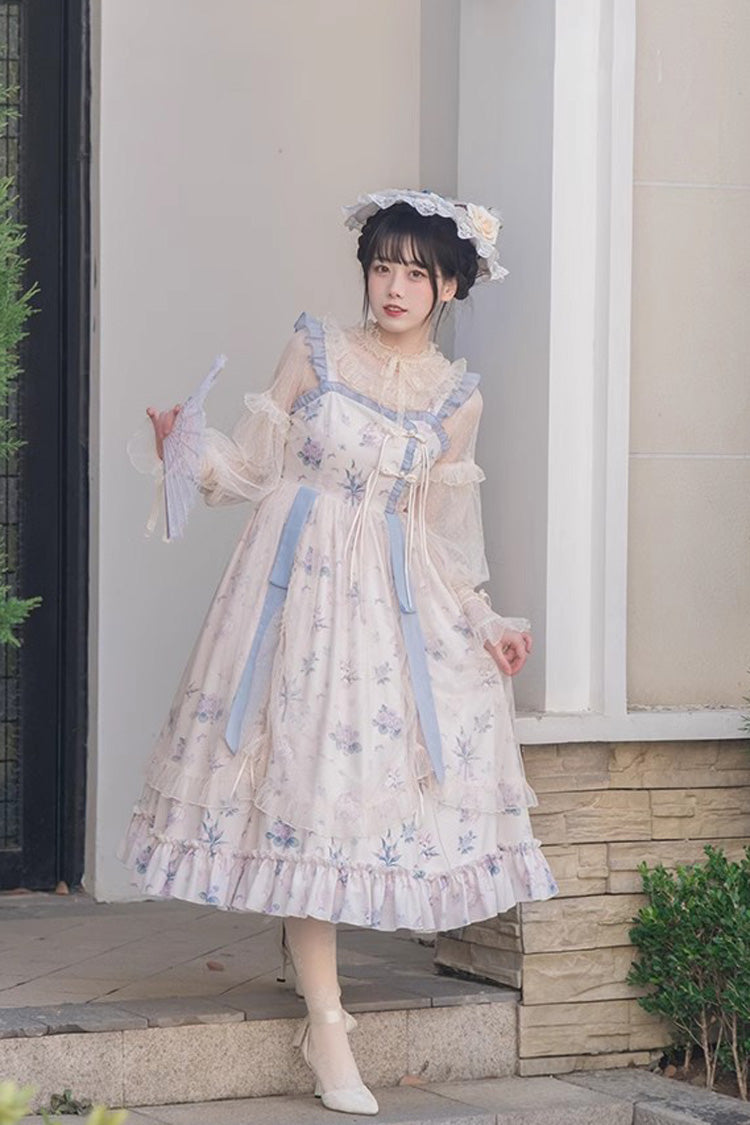 Chinese Floral Print Elegant Sweet Lolita Dress