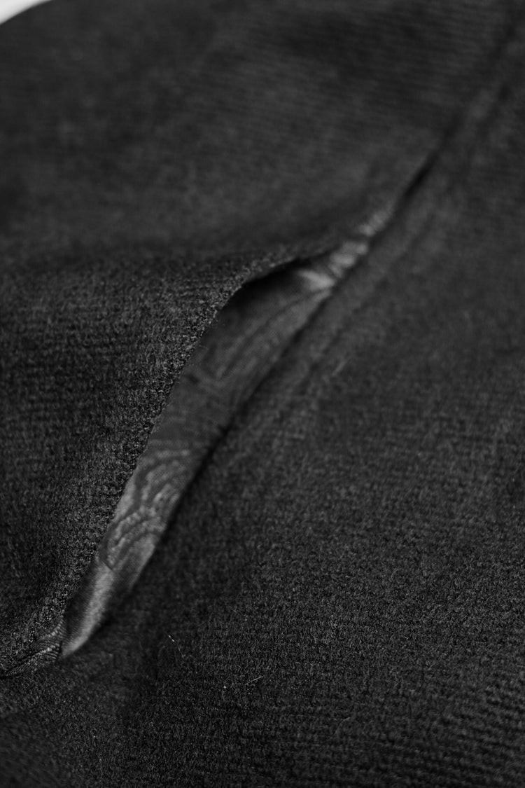 Men's Gothic Coat Cloak with Hooded Fur Collar Wool Long Design